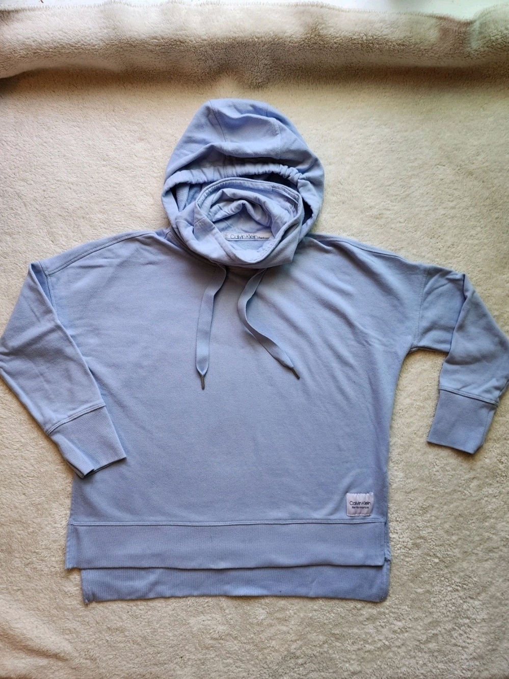 Calvin Klein Pale Blue Crewneck Hooded Sweatshirt